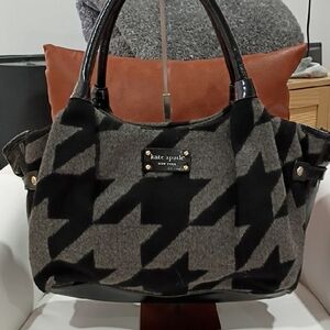Kate Spade Black and Gray Hounds tooth Shoulder Bag *No Call Outs Whatsoever*